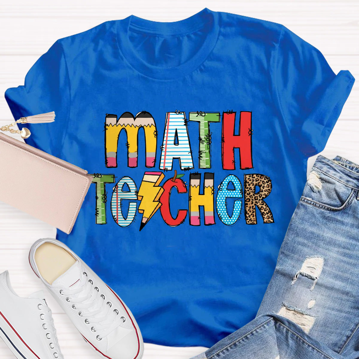 Personalized Subject Pencil Leopard T-Shirt