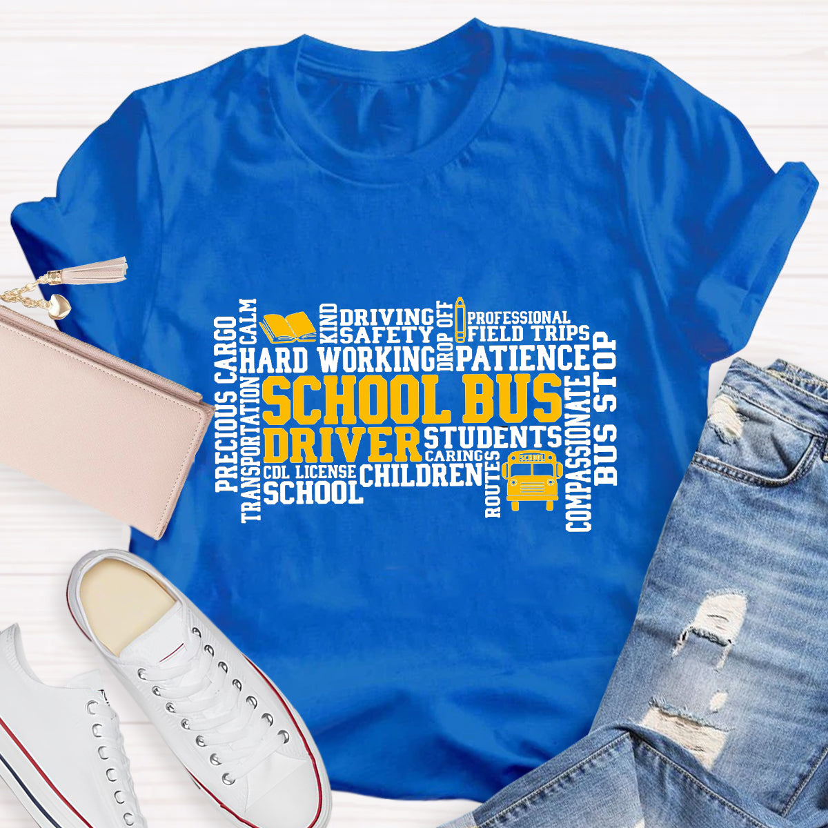School Bus Driver Caring Students T-Shirt