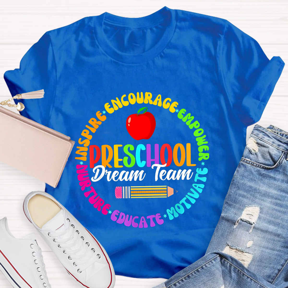 Personalized Grade Preschool Dream School Apple Teacher T-Shirt