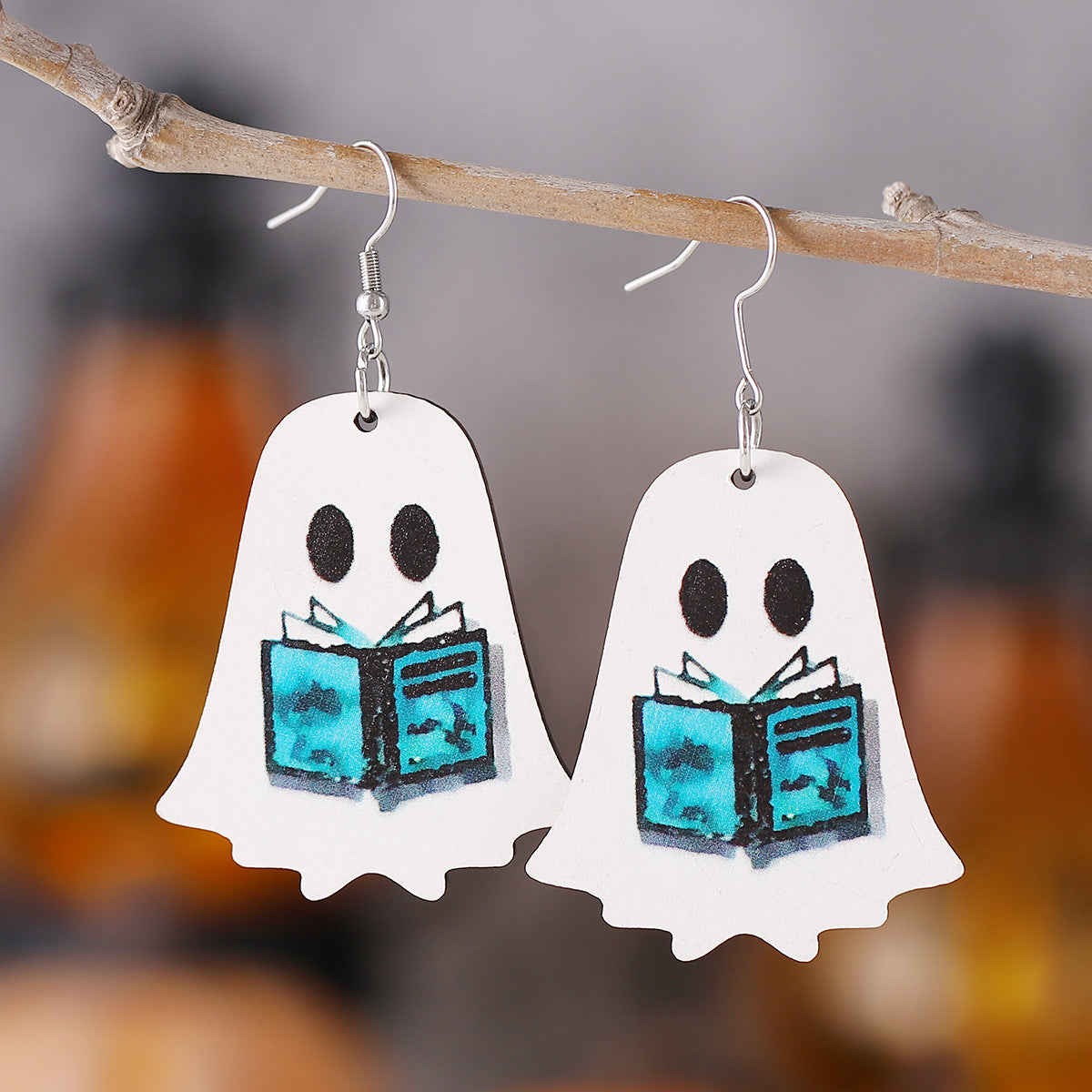 Cute Ghost Flower Book Pocket Ghost Pendant