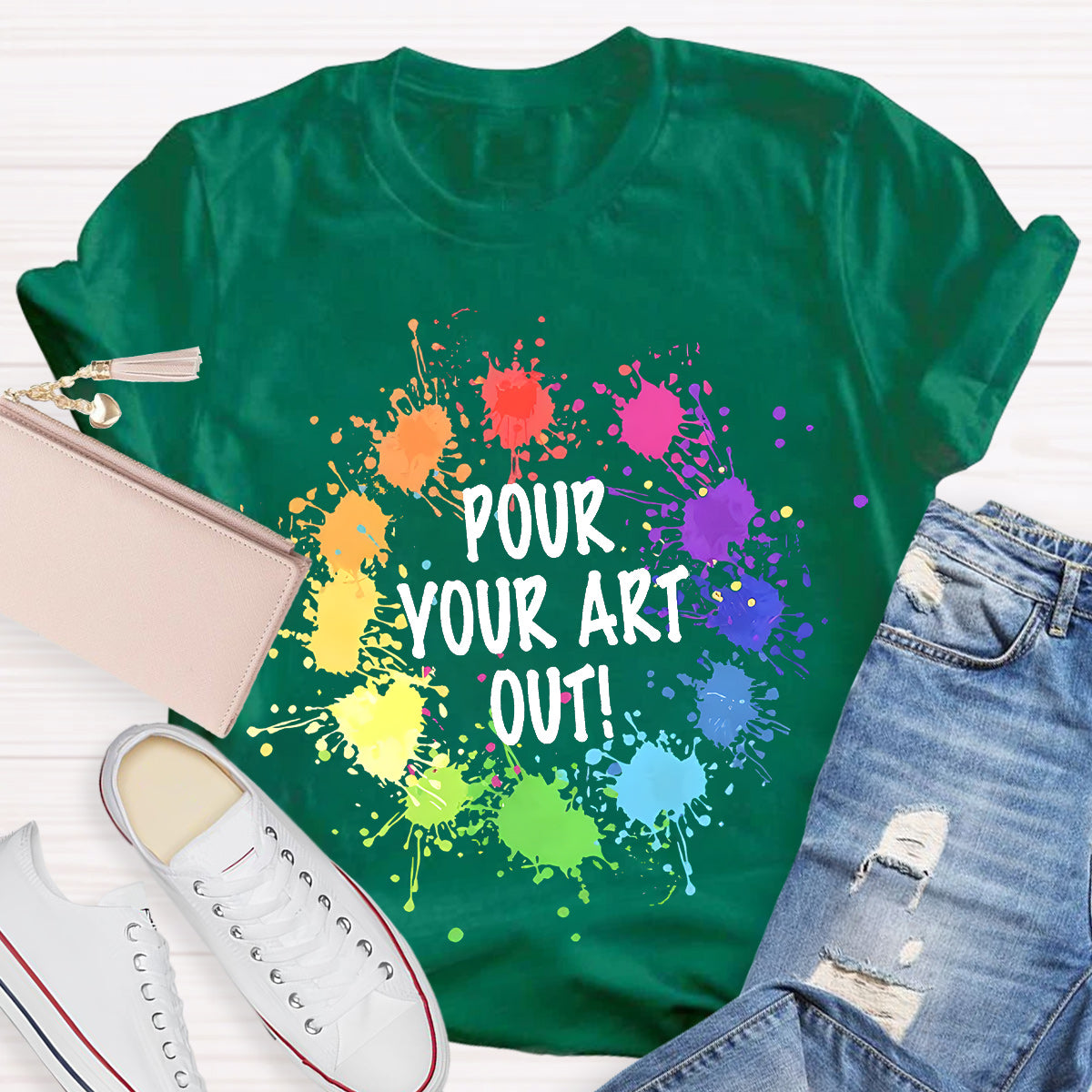 Pour Your Art Out Teacher T-Shirt
