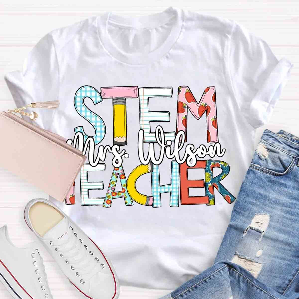 Personalized Name STEM Teachers T-Shirt
