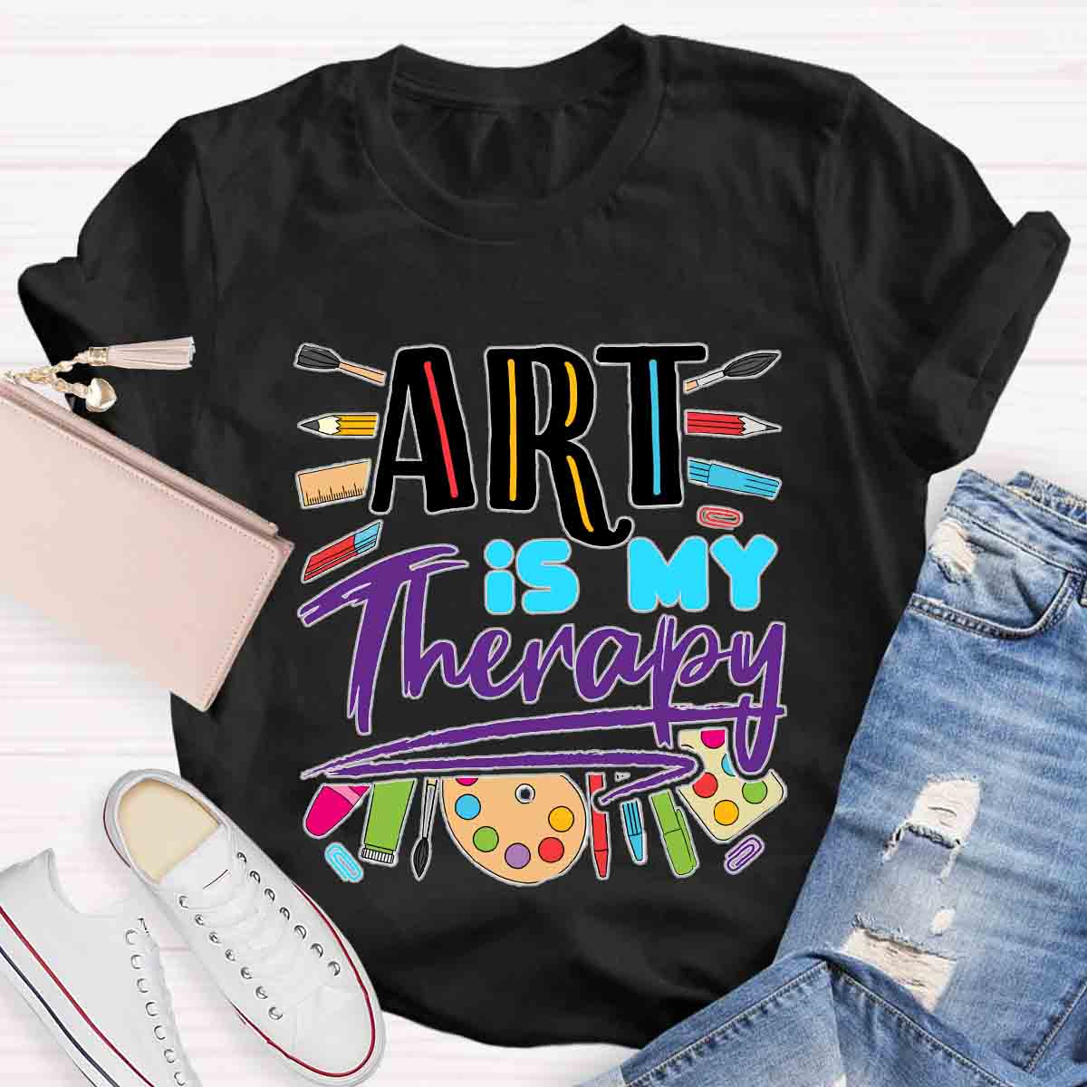 Art Is My Therapy Pastel Pencil T-shirt