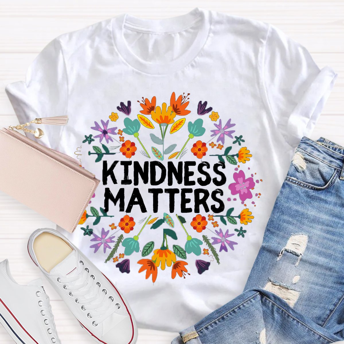 Be Kind Boho Floral Kindness Matters T-Shirt