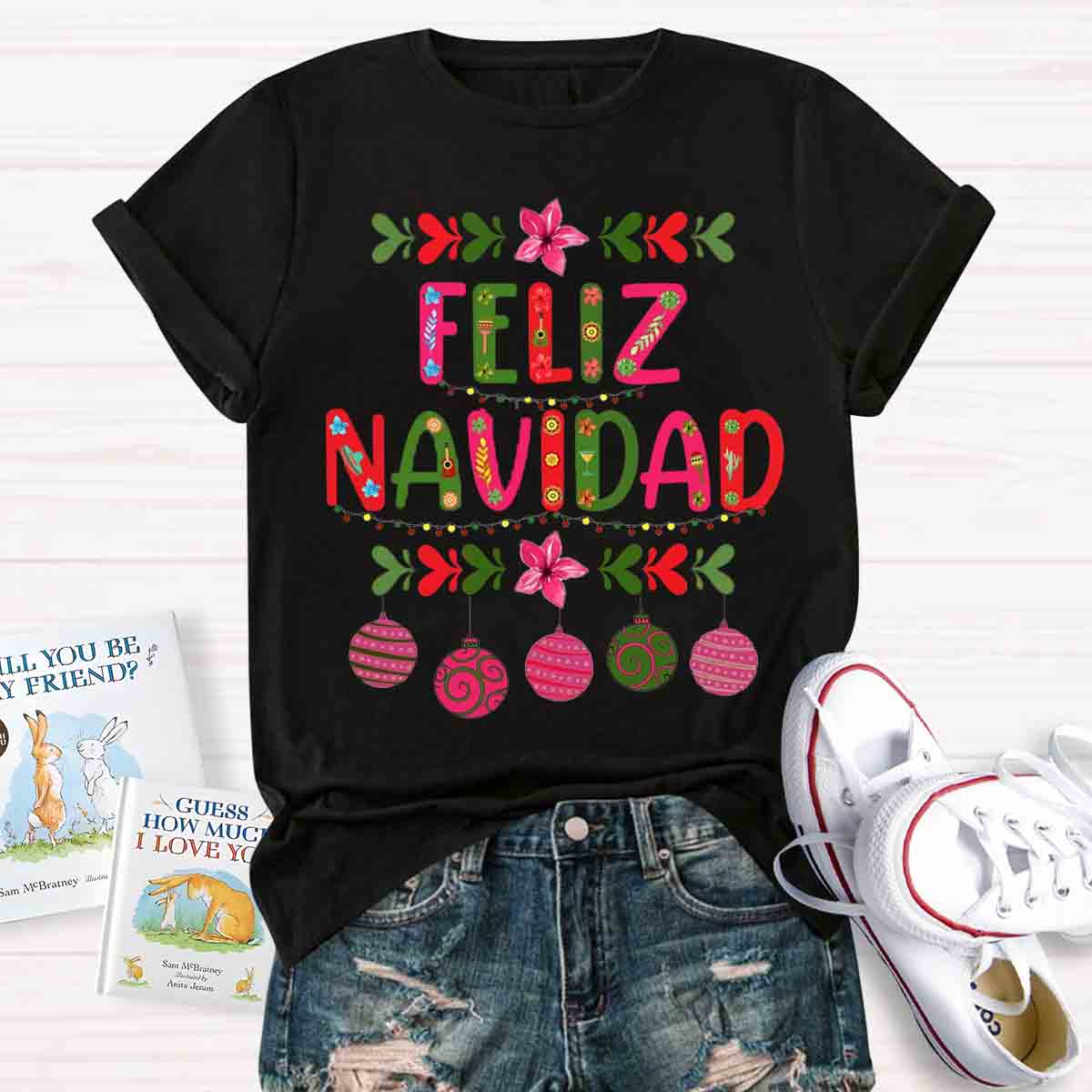 Feliz Navidad Christmas Spanish Teacher T-Shirt