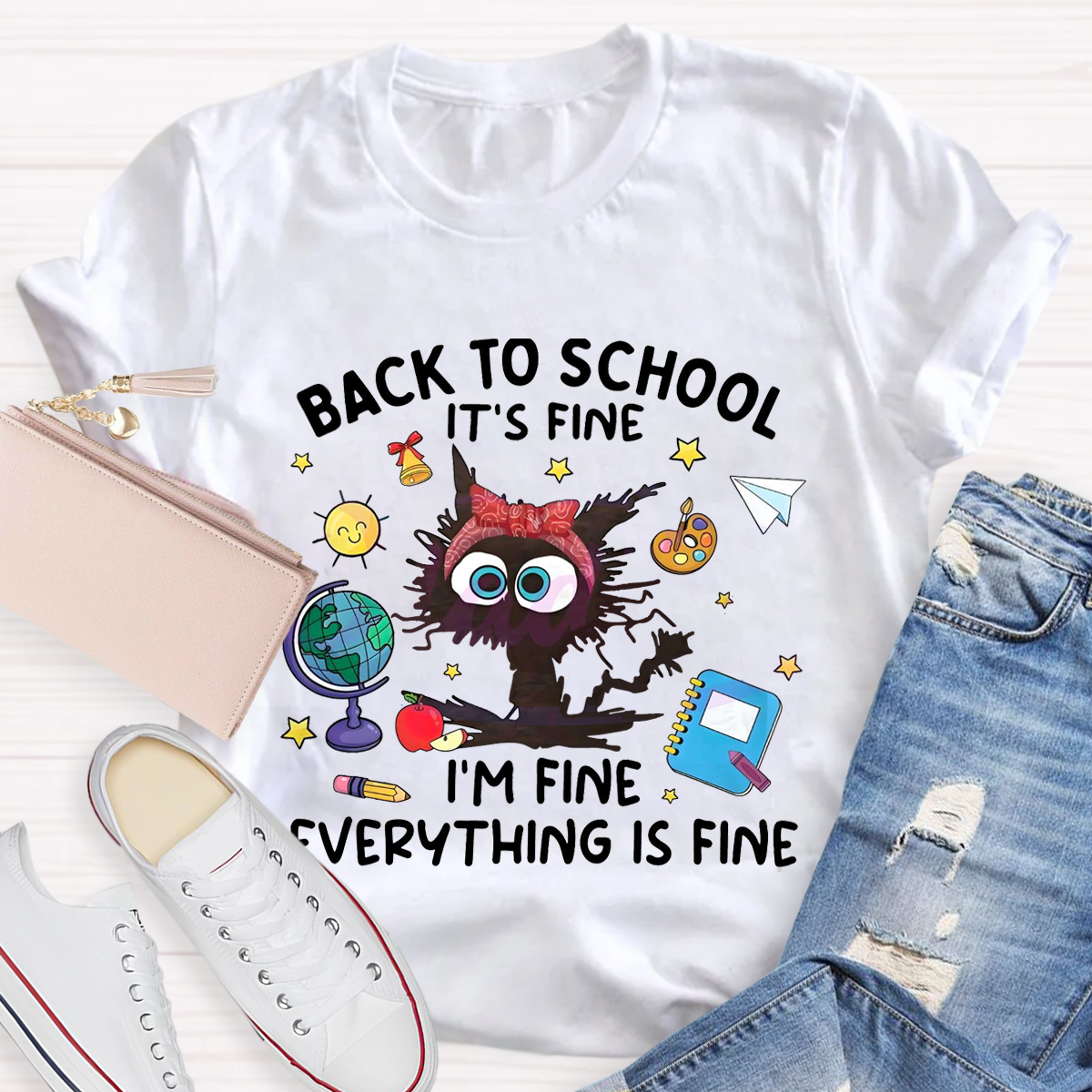 Back To School It‘s Fine I’m Fine Teacher T-Shirt