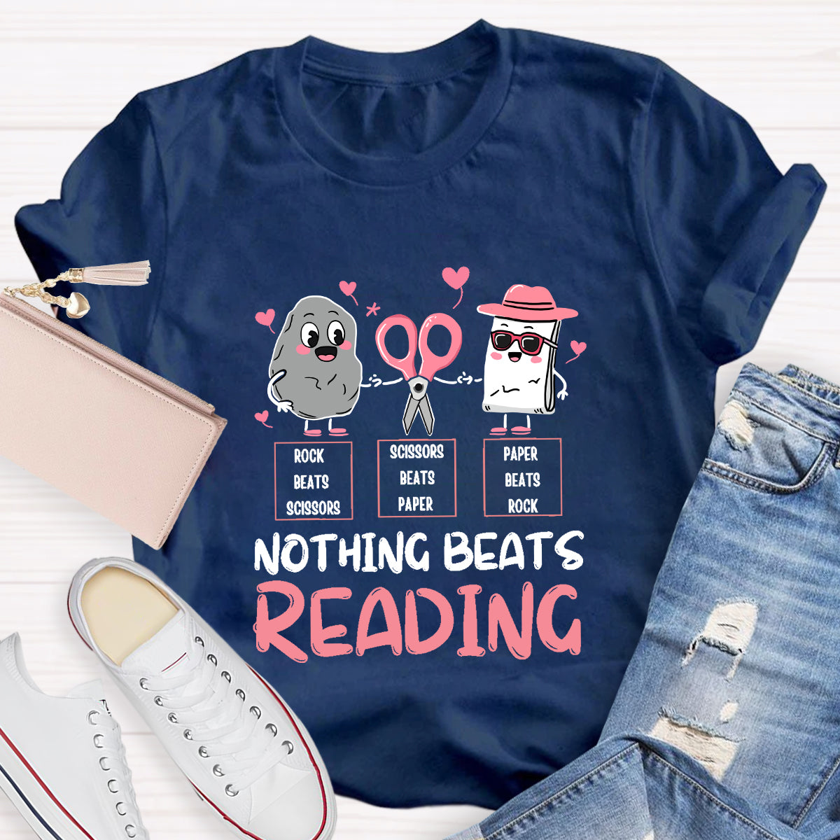 Nothing Beats Reading Teacher T-Shirt