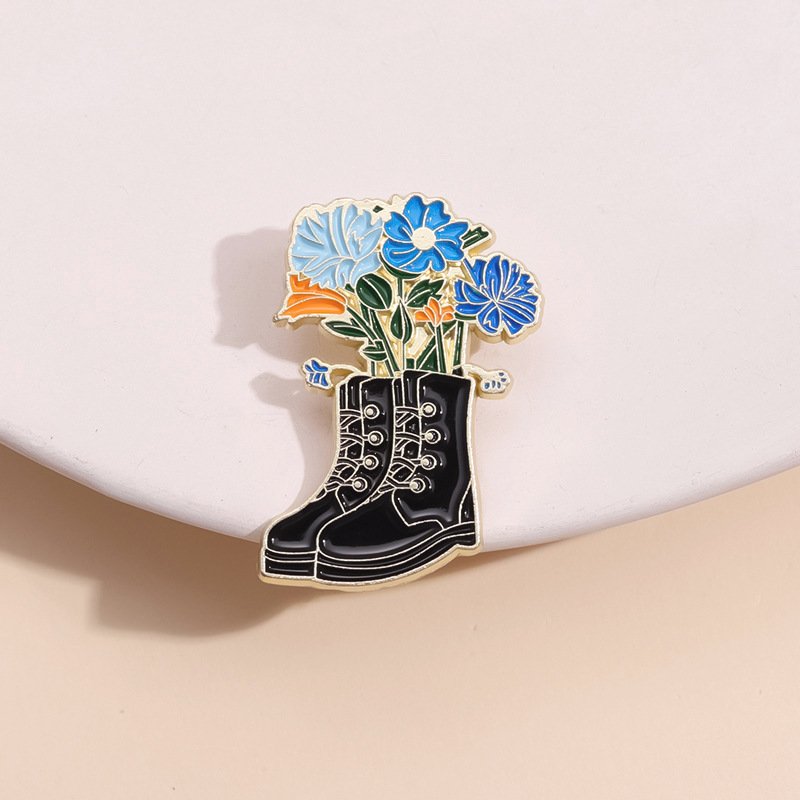 Colorful Lily Flowers In Boots Botanical Pin