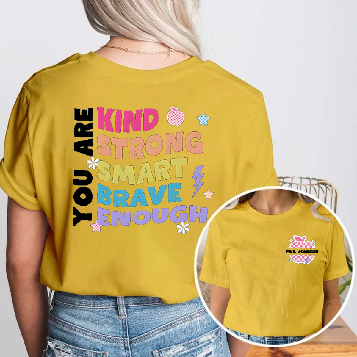Personalized Name You Are Kind Strong Double Printed T-shirt