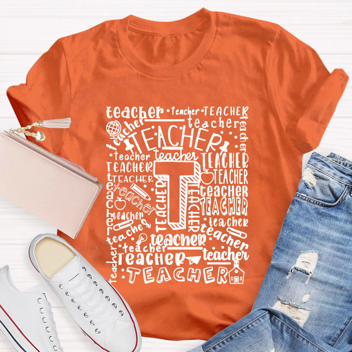 Optimistically And Positively Teacher T-Shirt