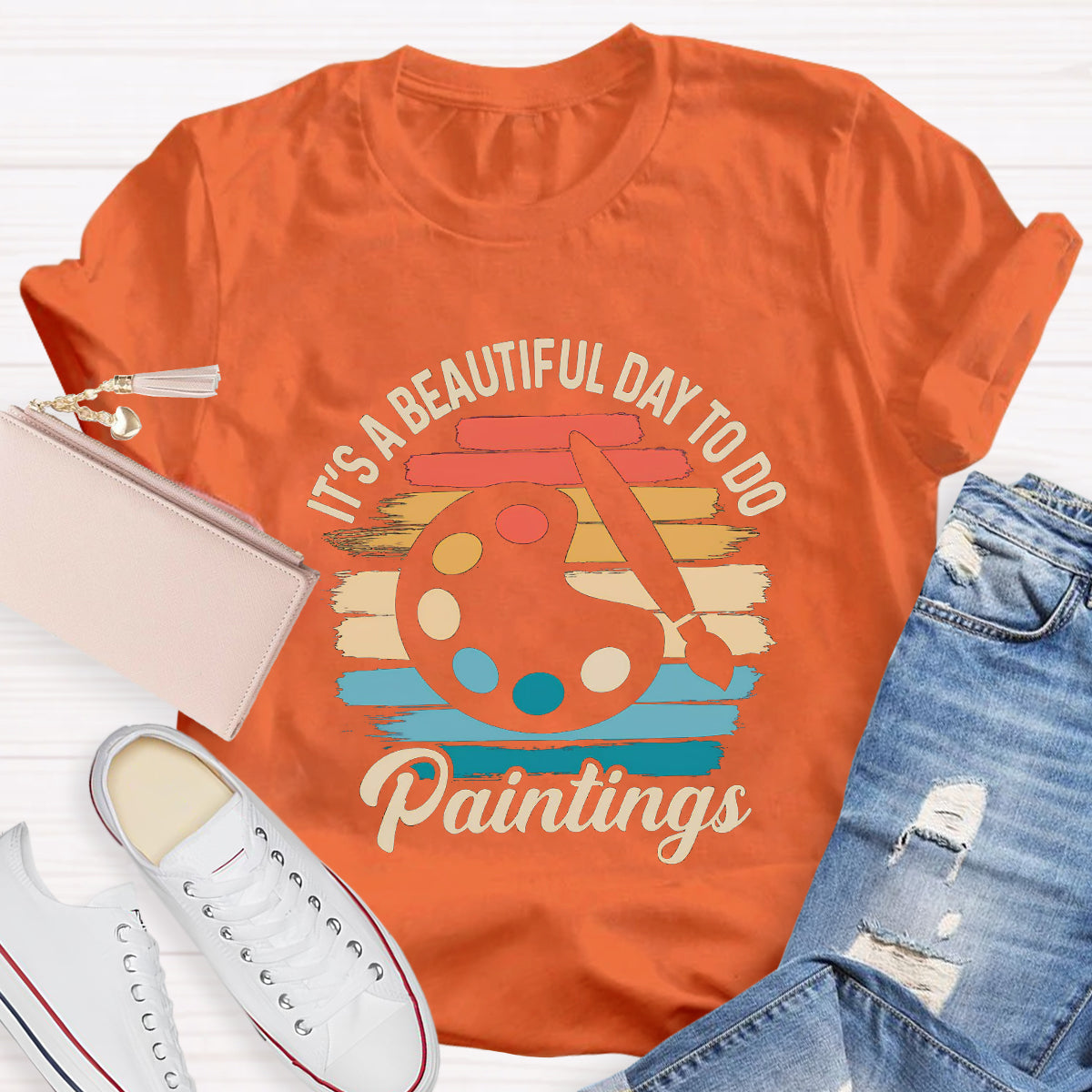It's A Beautiful Day Teacher To Do Paintings T-Shirt