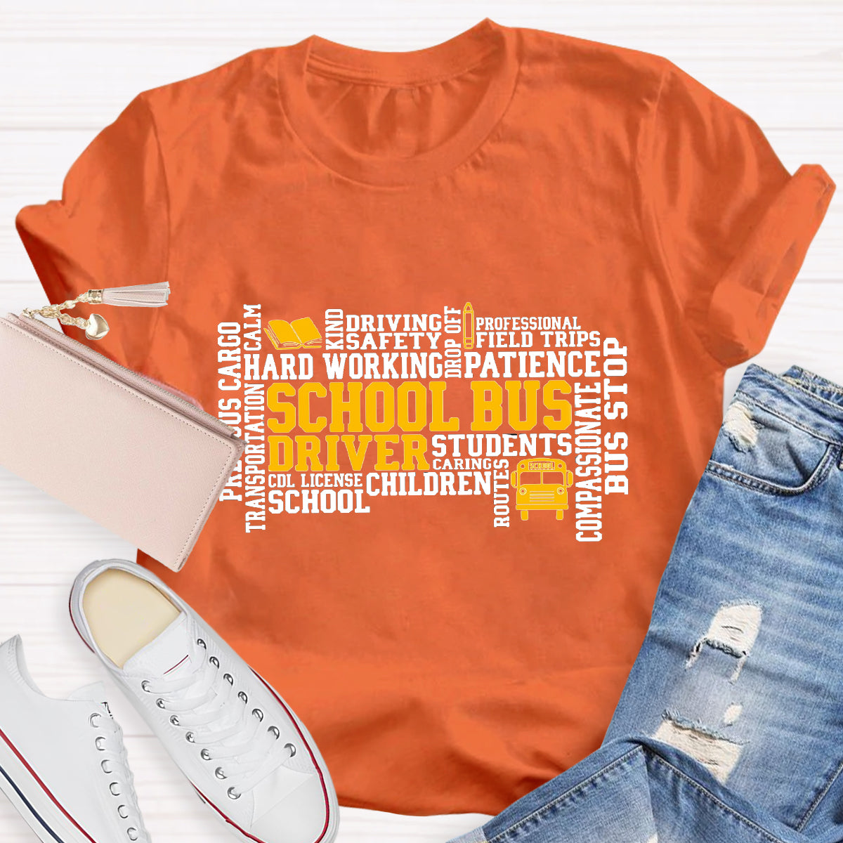 School Bus Driver Caring Students T-Shirt