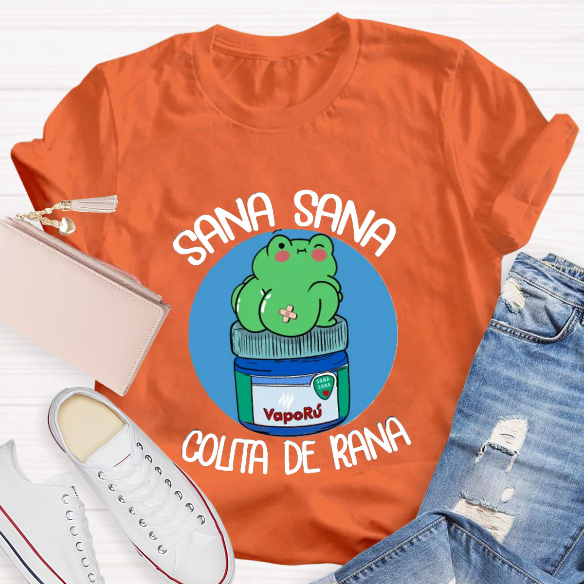 Sana Sana Colita De Rana Spanish Teacher T-Shirt
