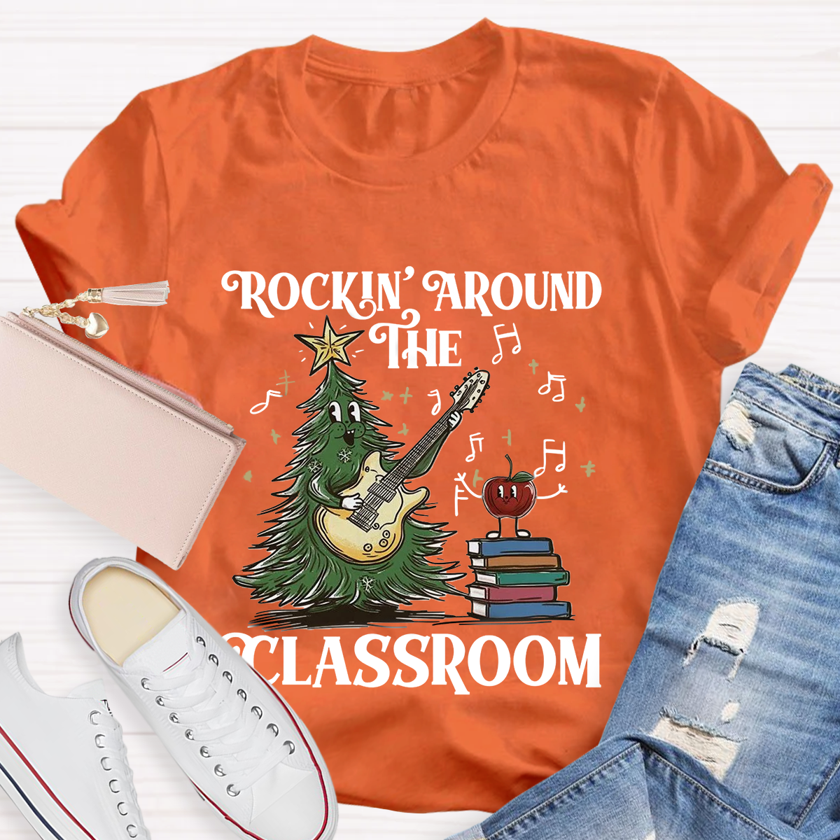 Rockin' Around The Classroom Teacher Christmas T-Shirt