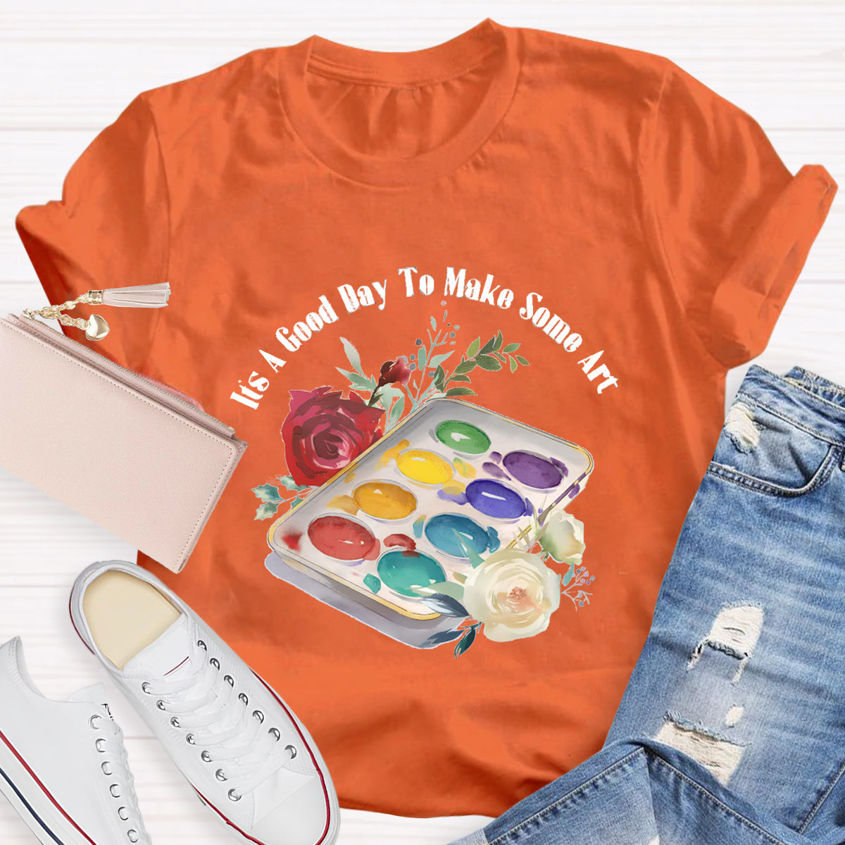 Floral It's A Good Day To Make Some Art Teacher T-Shirt