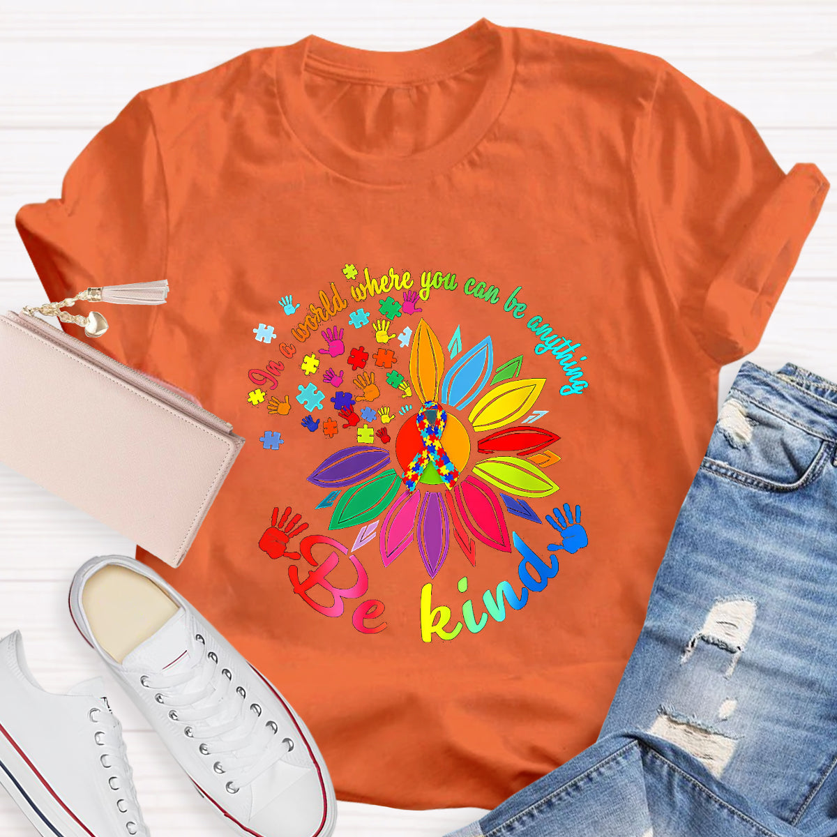 Be Kind Infinite symbol Sunflower Teacher T-Shirt