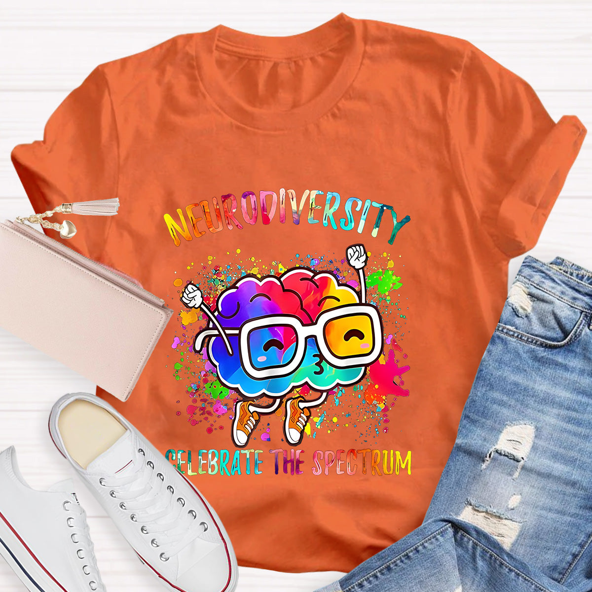 Neurodiversity Celebrate The Spectrum Teacher T-Shirt