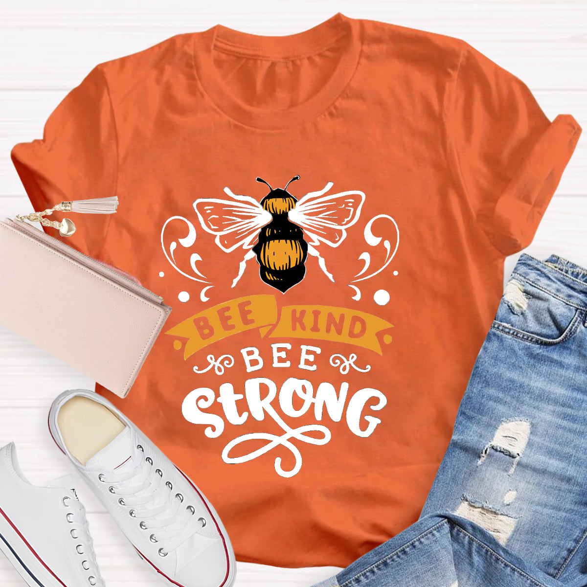Bee Kind Bee Strong Teacher T-Shirt