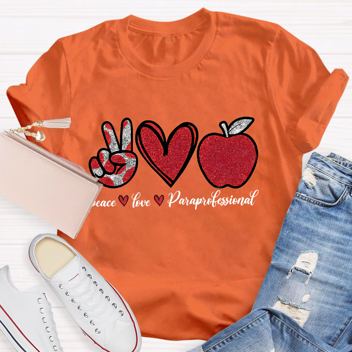 Peace Love Professional Teacher T-Shirt