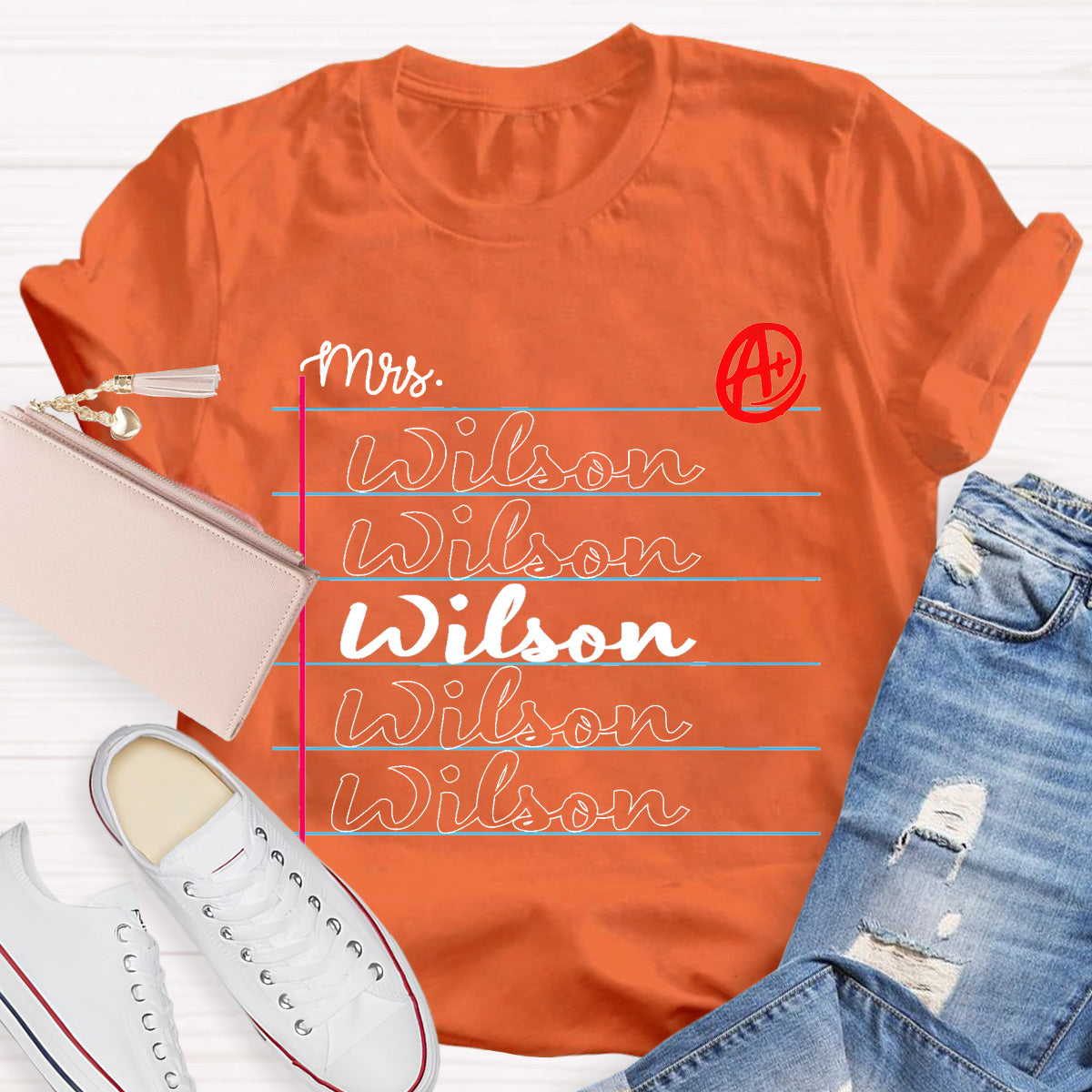 Personalized Name Notebook Teacher T-Shirt