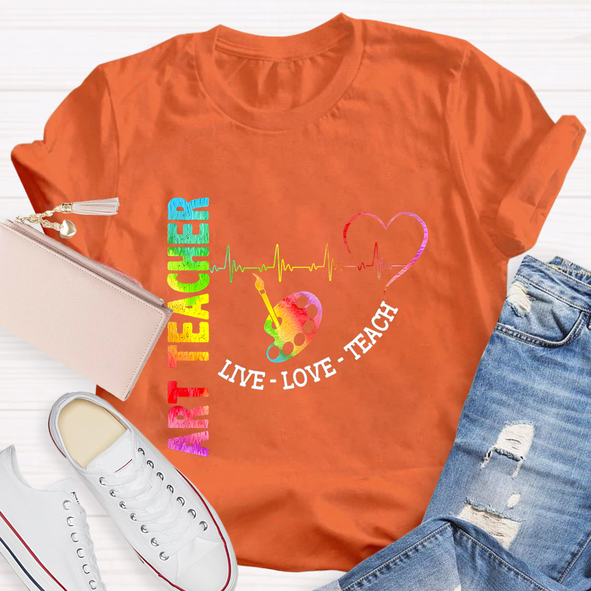 Live Love Teach Art Teacher T-Shirt