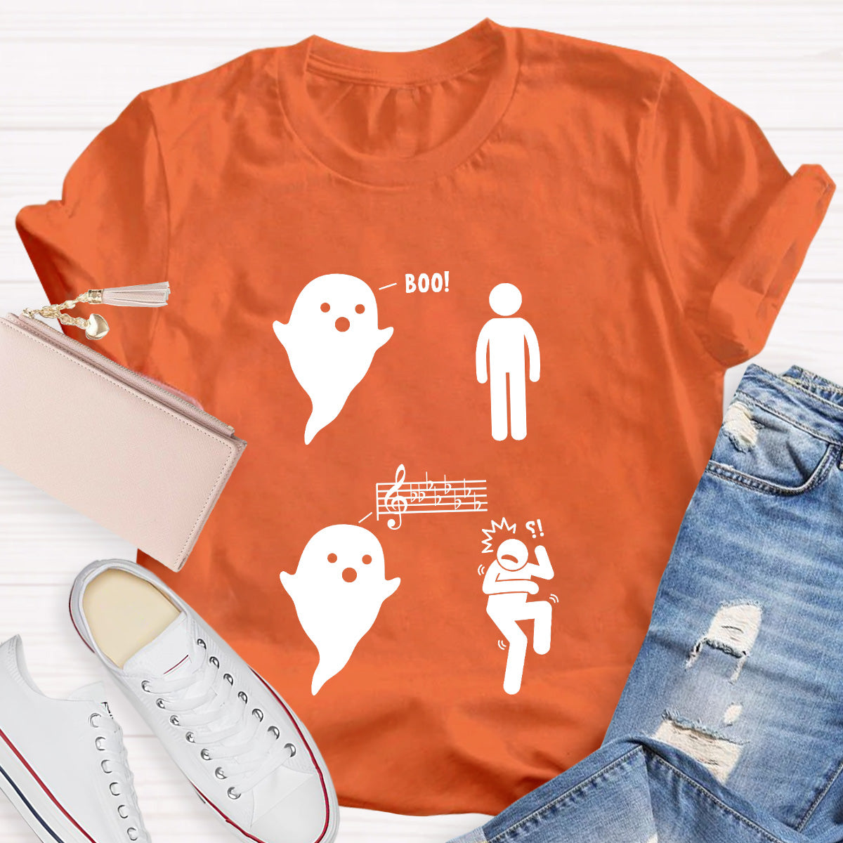 Scary Ghost And Music Teacher T-Shirt