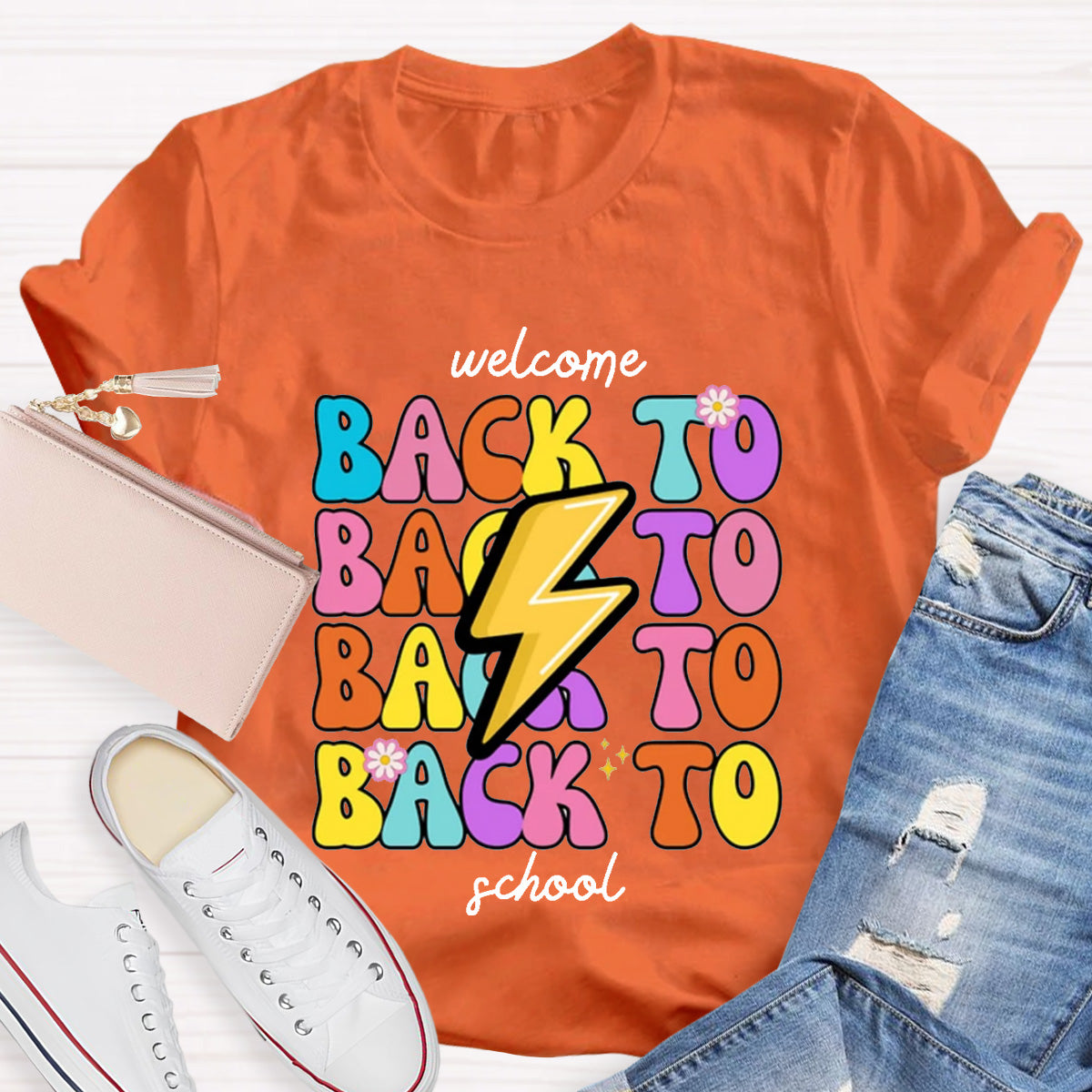 Floral Welcome Back To School Teacher T-Shirt