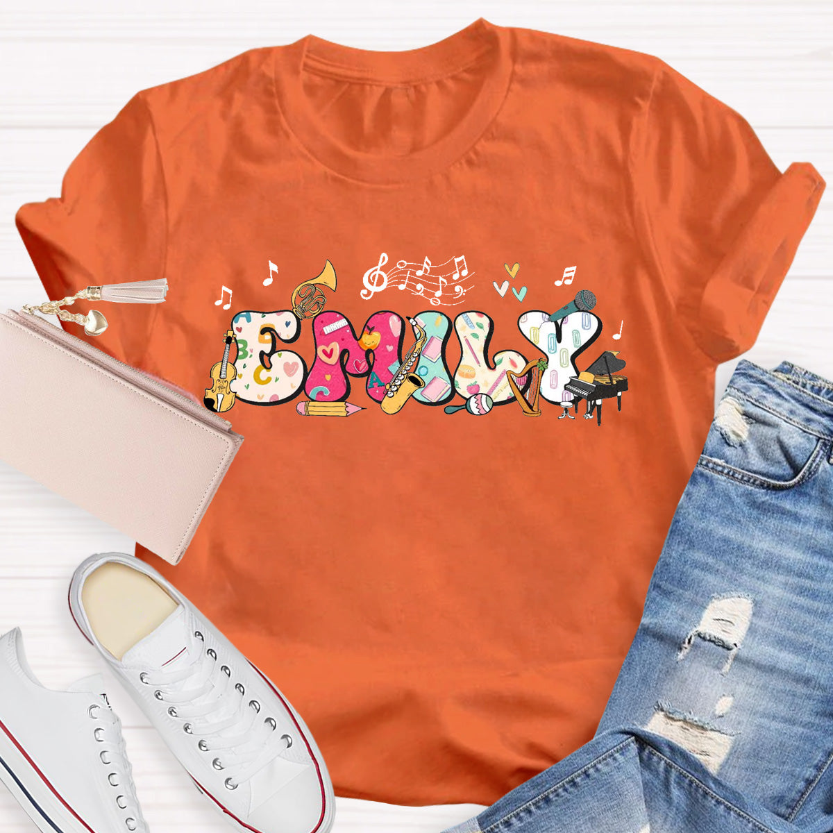 Personalized Name Piano Teacher T-Shirt