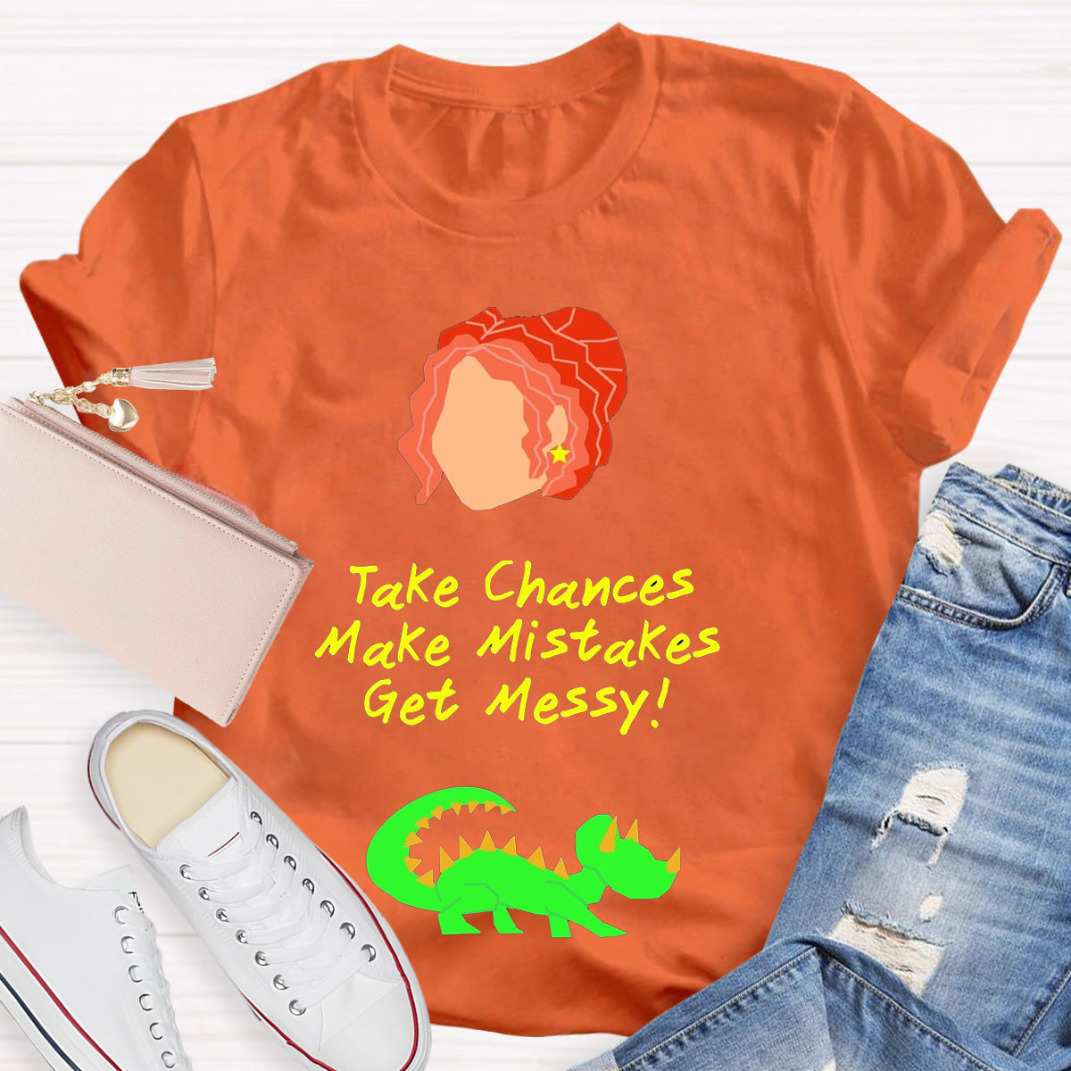 Take Chances Make Mistakes School Bus Teacher T-Shirt
