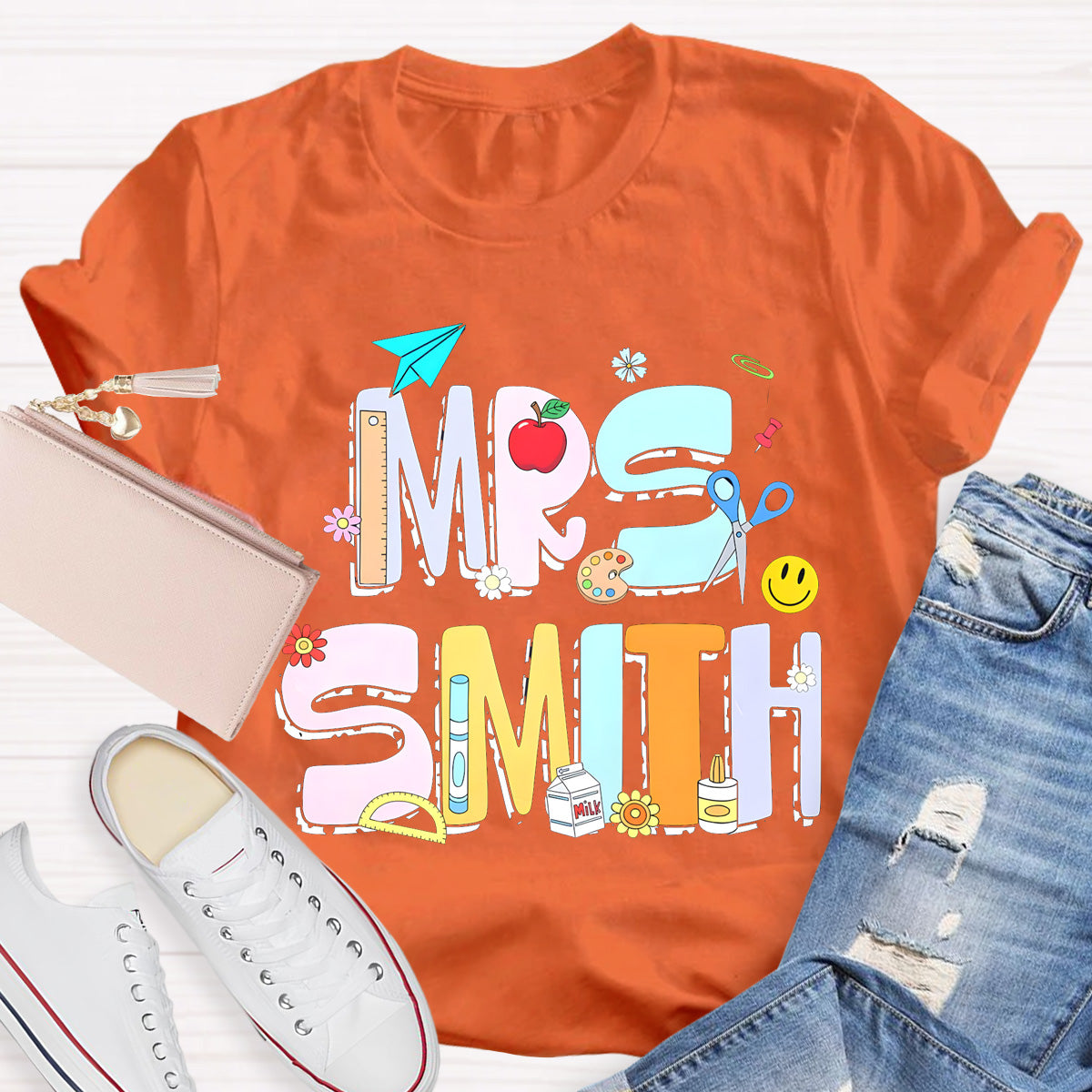 Personalized Name Beautiful Teacher Tools T-Shirt