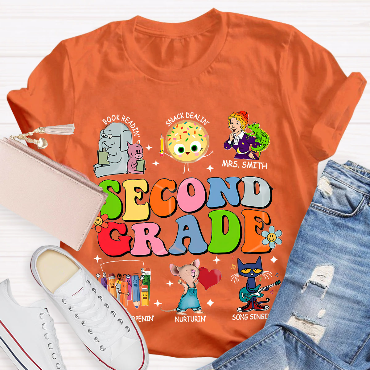 Personalized Grade And Name Children's Books T-Shirt