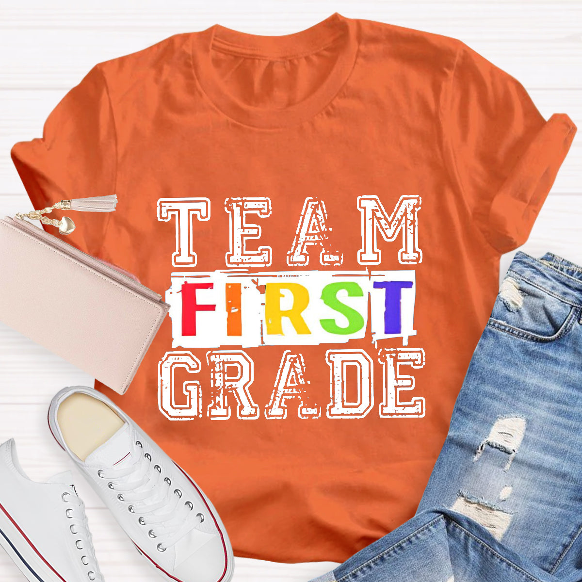 Personalized Grade First Grade Team Teacher T-Shirt
