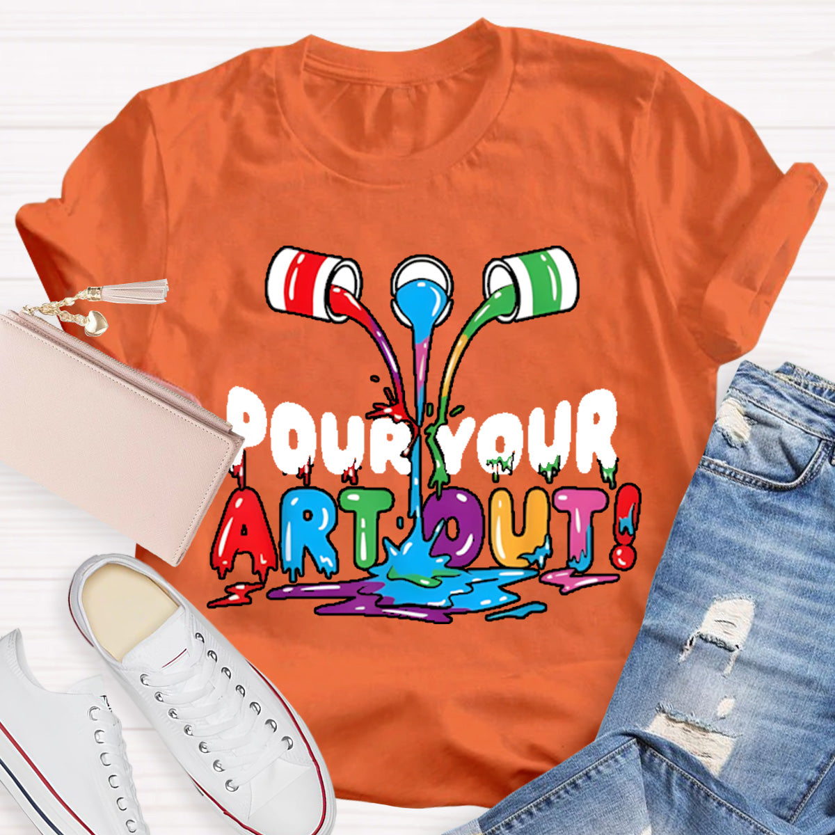 Pour Your Art Out Art Teacher T-Shirt