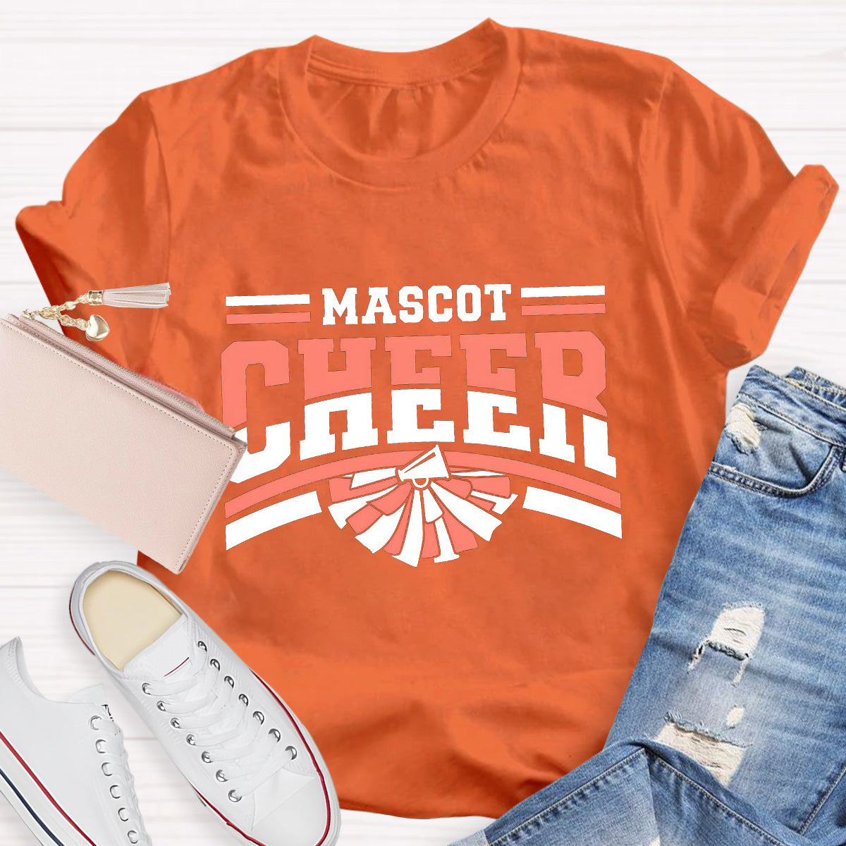 Personalized Mascot Cheer Teacher T-Shirt