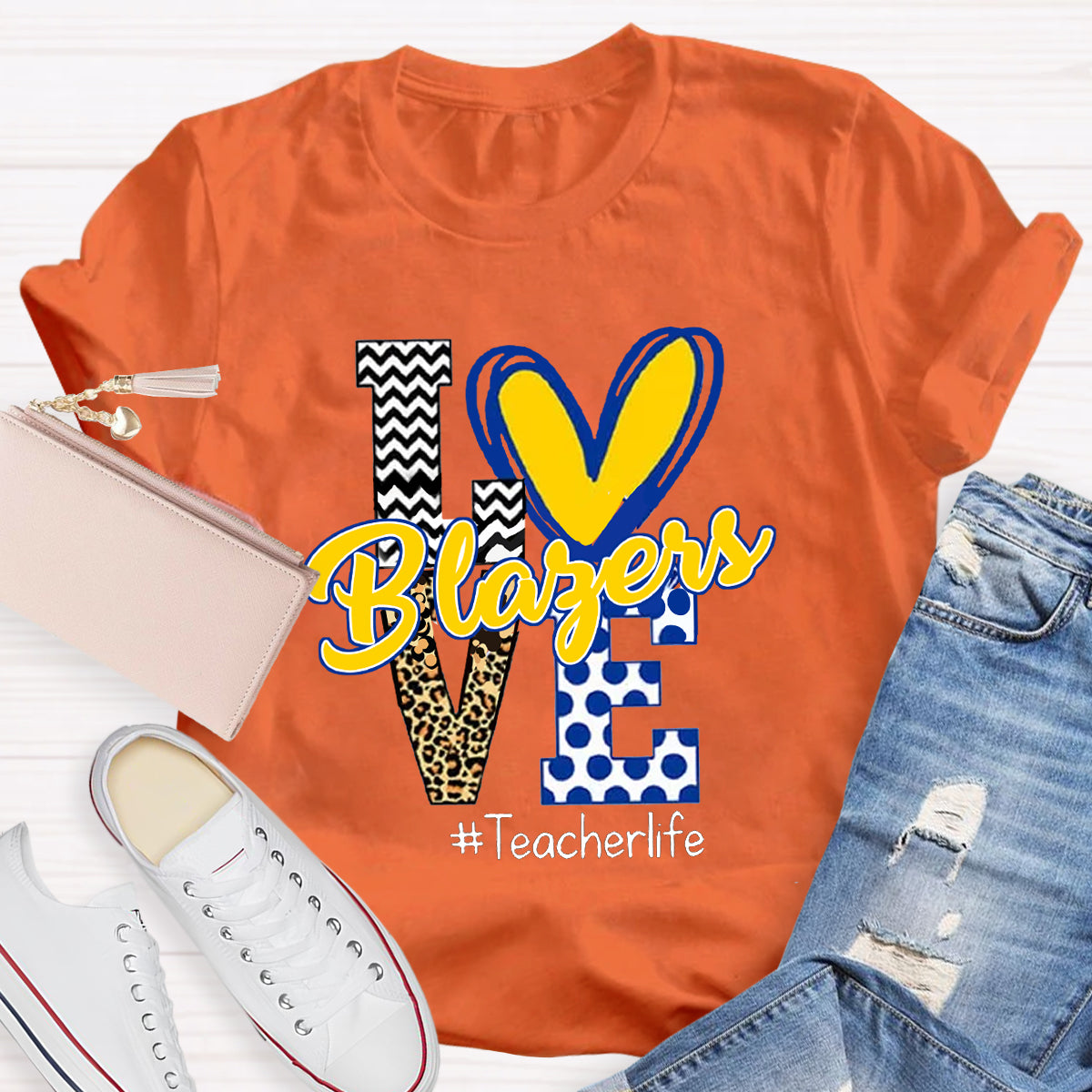 Personalized Love Mascot Teacher T-Shirt
