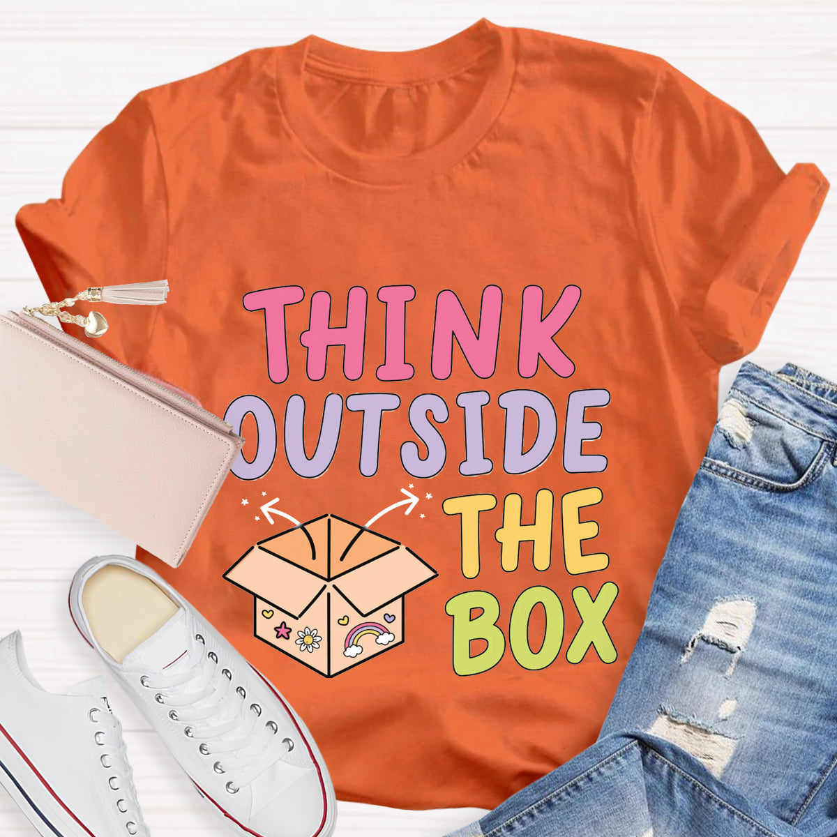 Think Out Side The Box Teacher T-Shirt