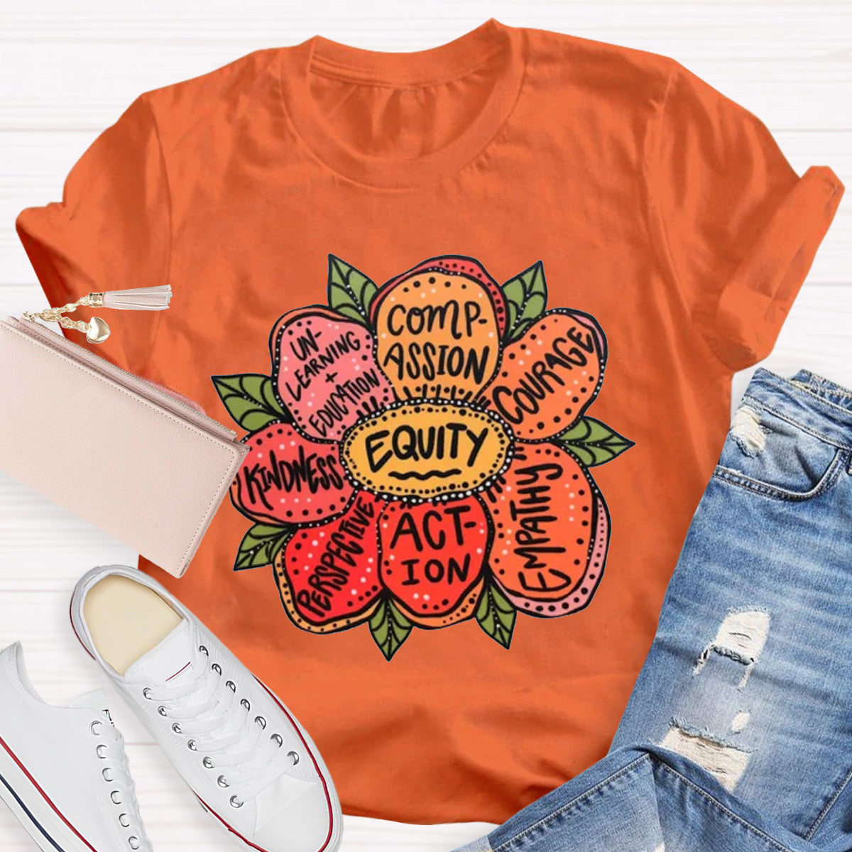 Action Kindness Equity Teacher T-Shirt