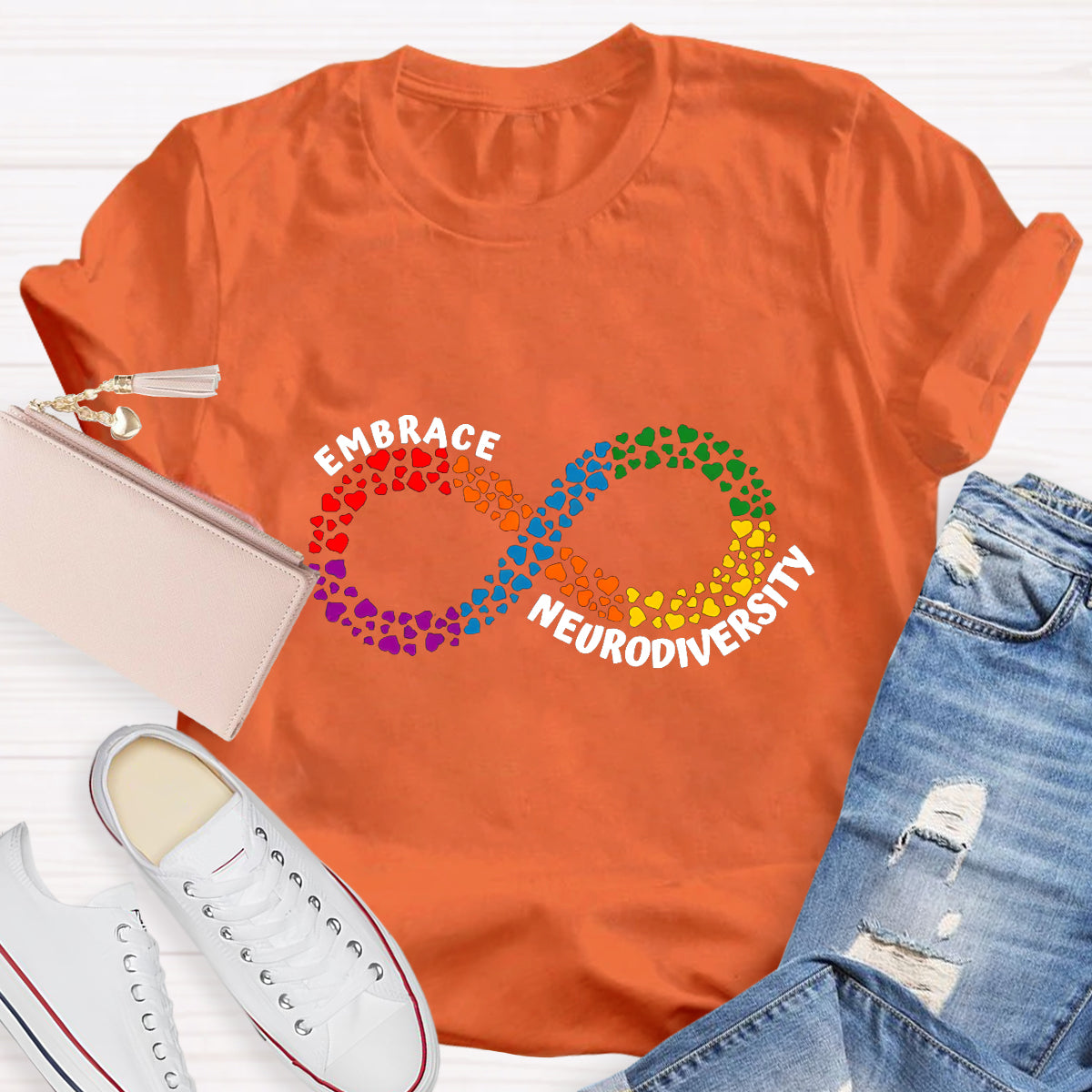 Embrace Neurodiversity Heart Infinity symbol T-Shirt
