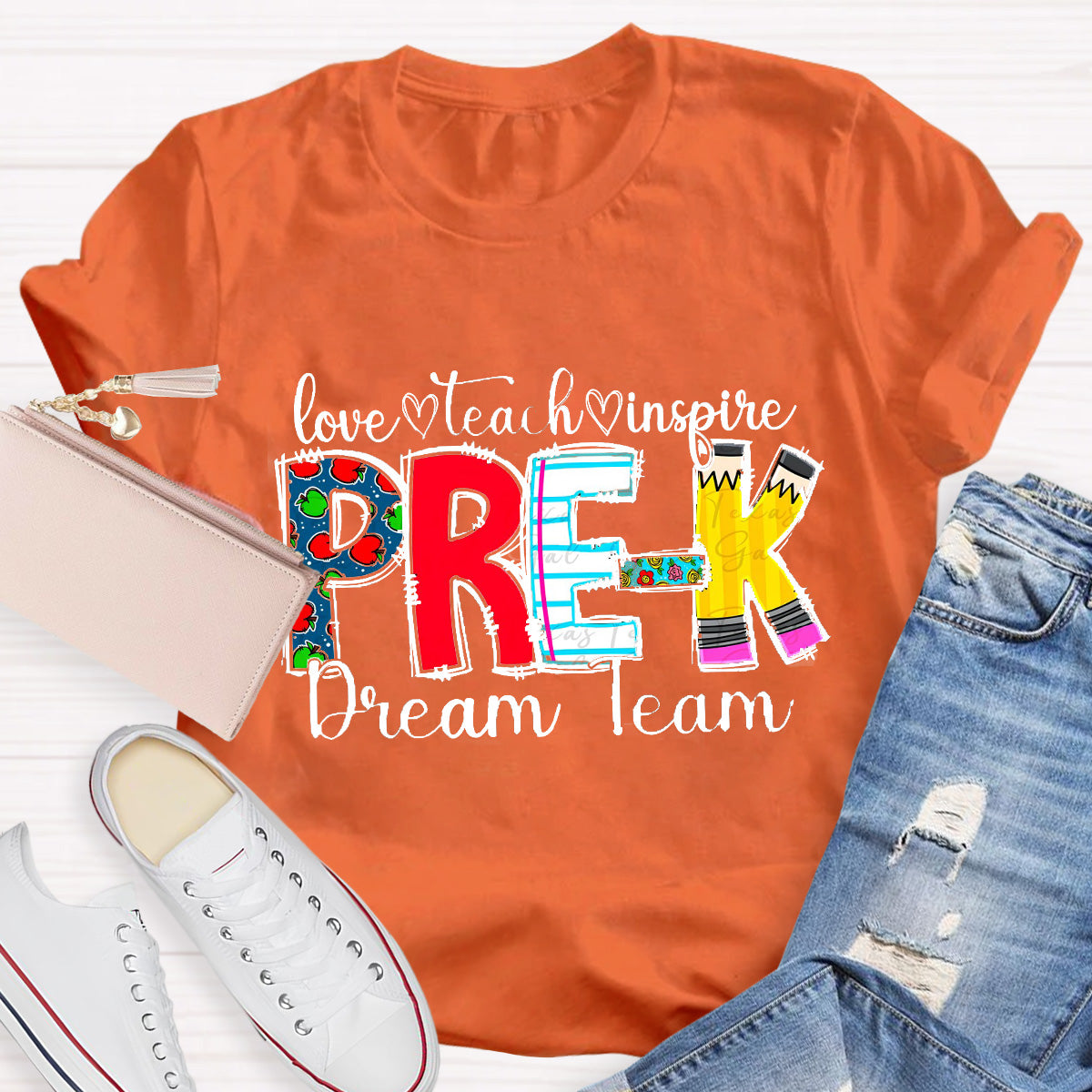Personalized Grade Dream Team Love Teach Inspire Dream Team Teacher T-Shirt