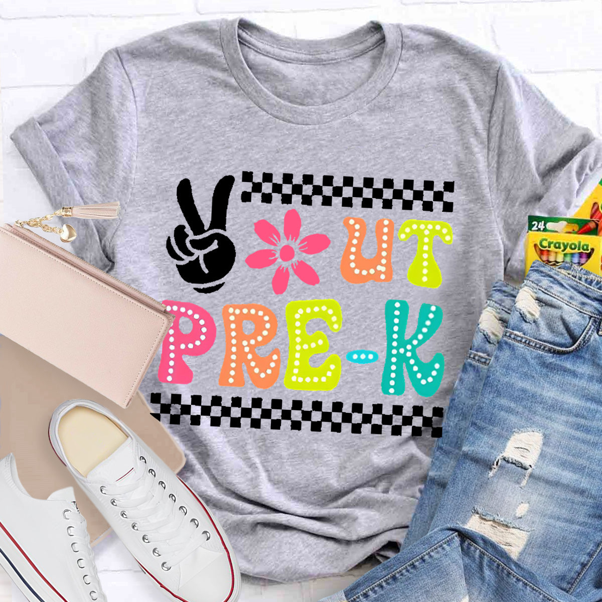 Personalized Grade Out Pre-k Smile Teacher T-Shirt