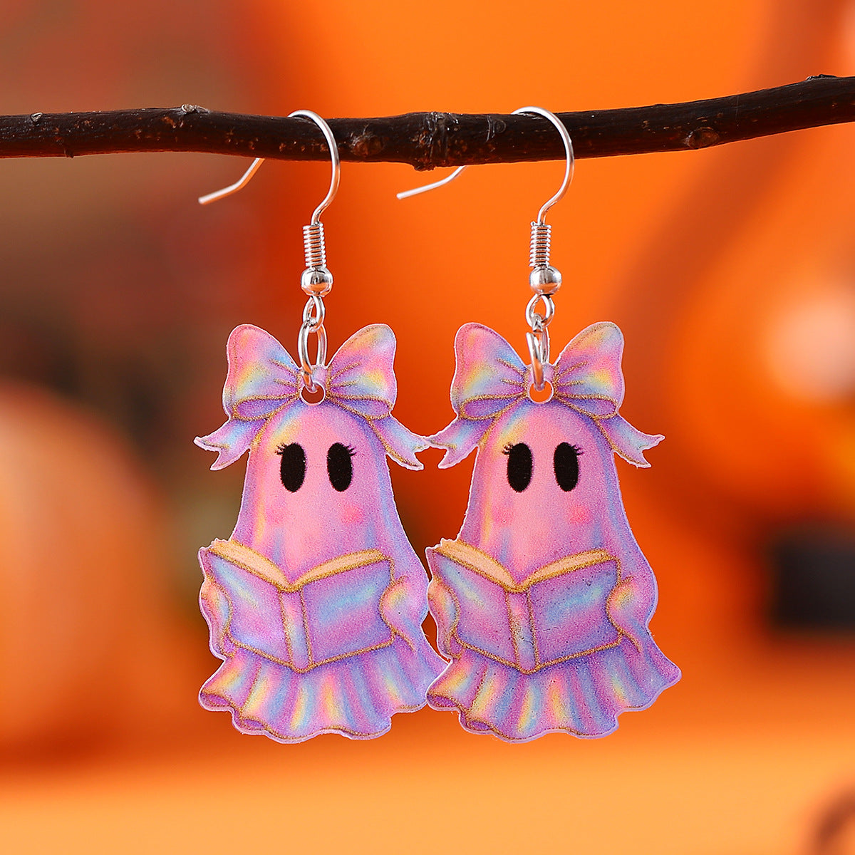 Colorful Bow Ghost Drop Earrings