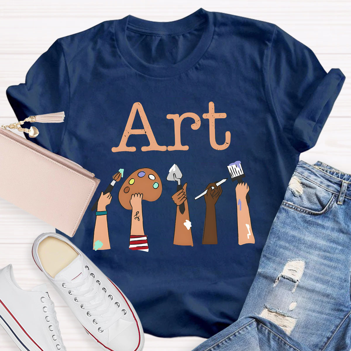 Art Pigment Tray Teacher T-Shirt