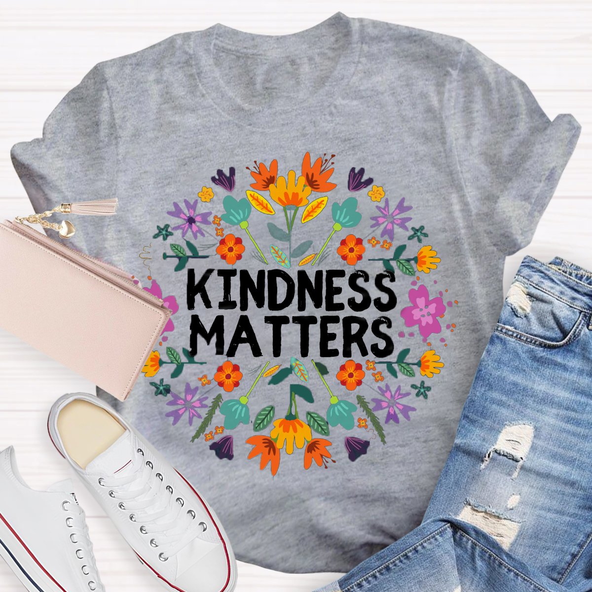 Be Kind Boho Floral Kindness Matters T-Shirt