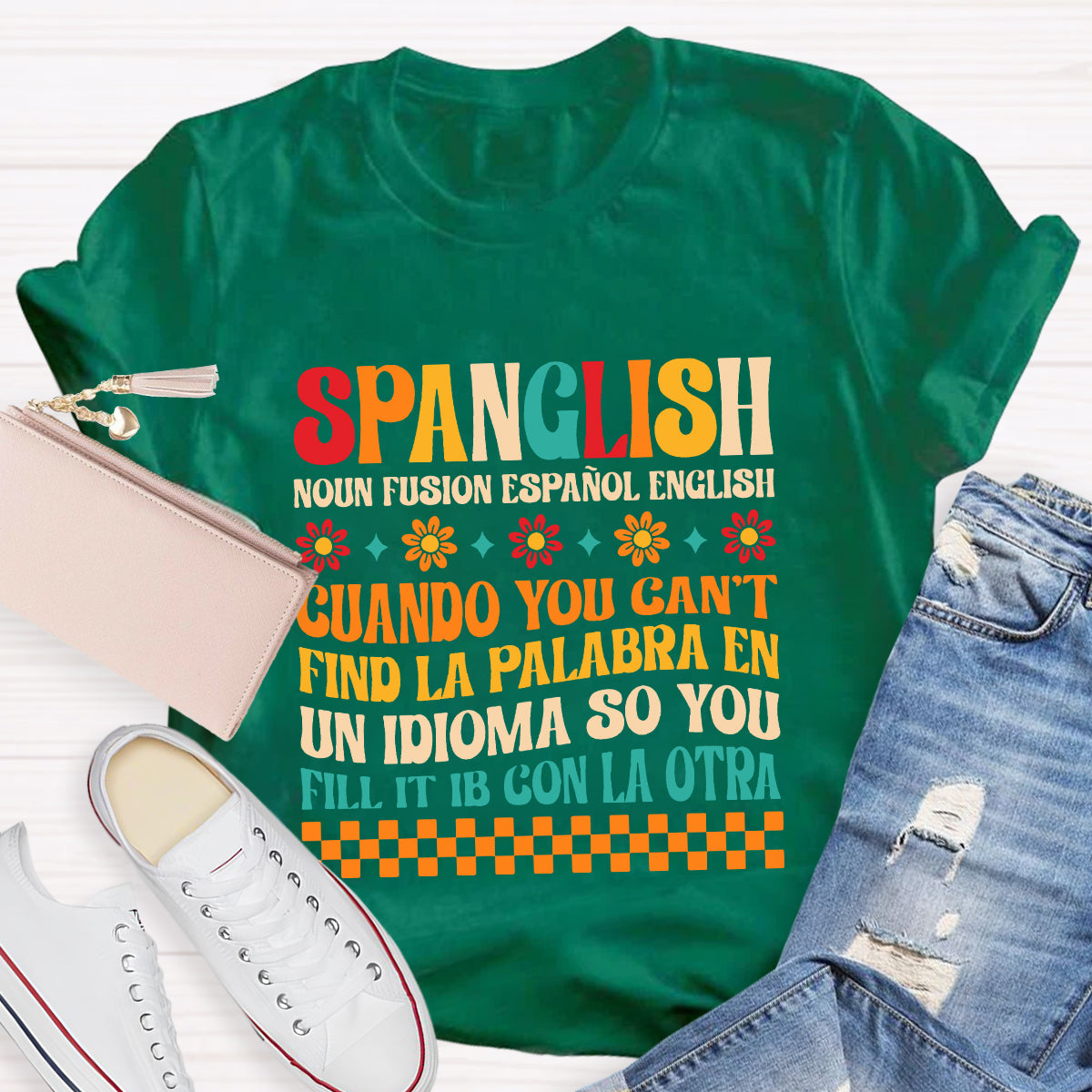 Spanglish Definition Bilingual Teacher T-Shirt