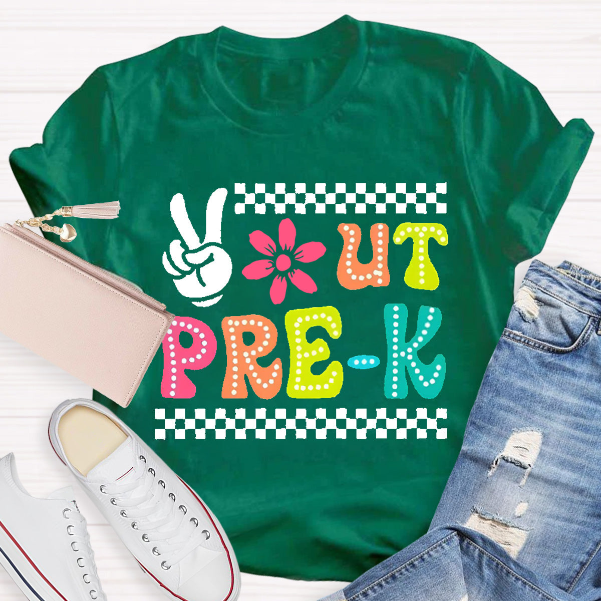 Personalized Grade Out Pre-k Smile Teacher T-Shirt