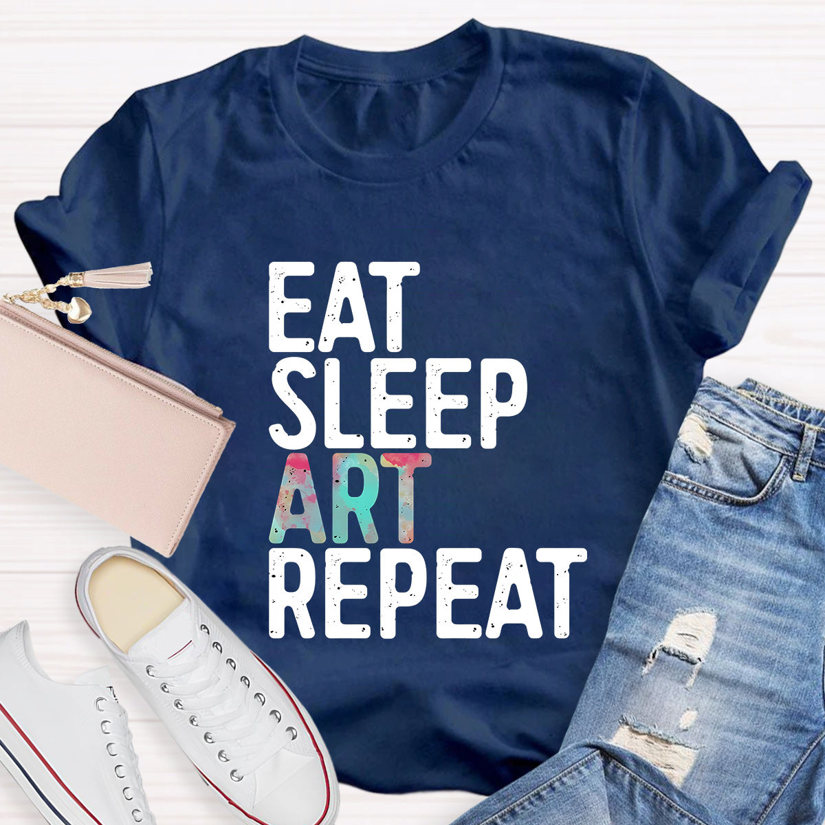 Eat Sleep Art Repeat Teacher T-Shirt