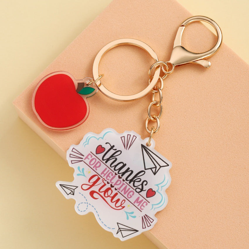 Acrylic Apple Teacher's Day Keychain