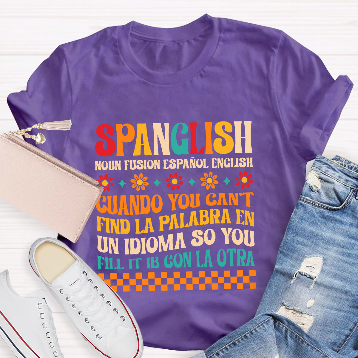 Spanglish Definition Bilingual Teacher T-Shirt