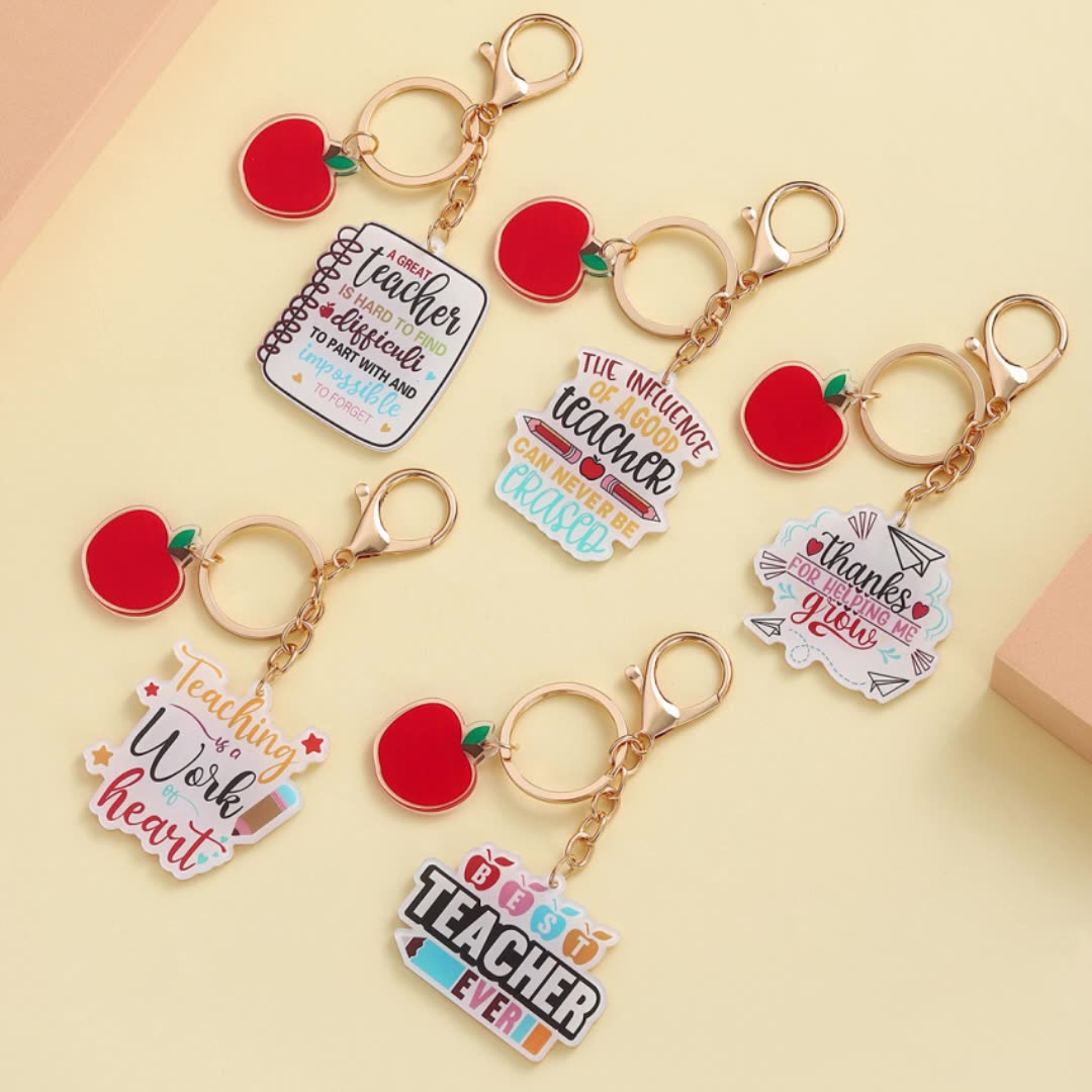 Acrylic Apple Teacher's Day Keychain