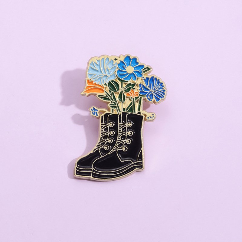 Colorful Lily Flowers In Boots Botanical Pin
